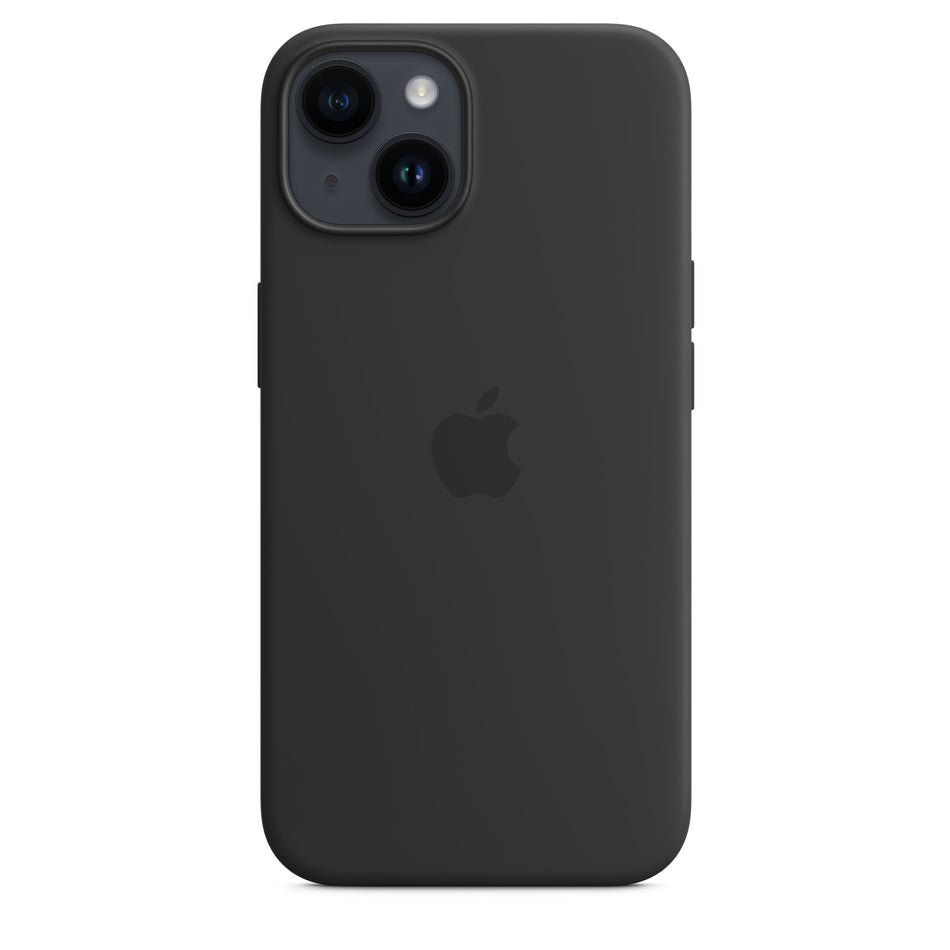 Silikon Case für iPhone 14 – Mitternacht, MagSafe-kompatibel
