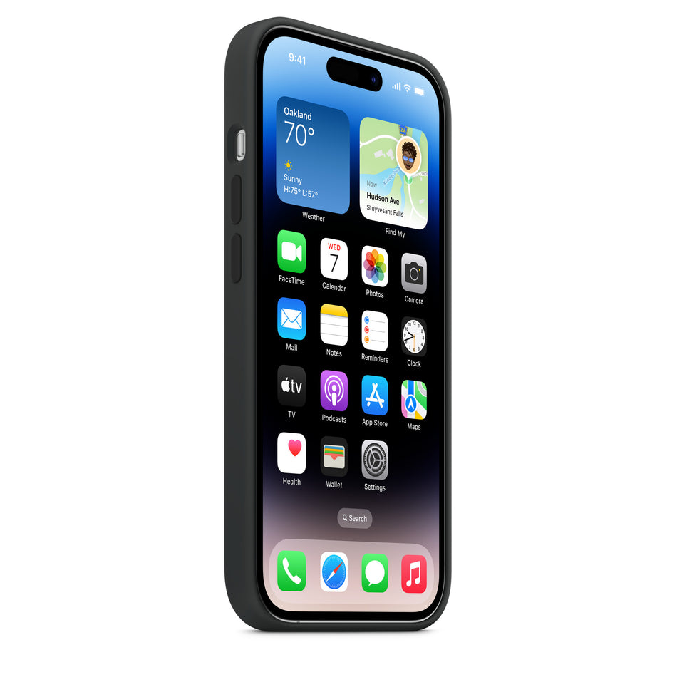 Silikon Case für iPhone 14 Pro – Midnight, MagSafe-kompatibel