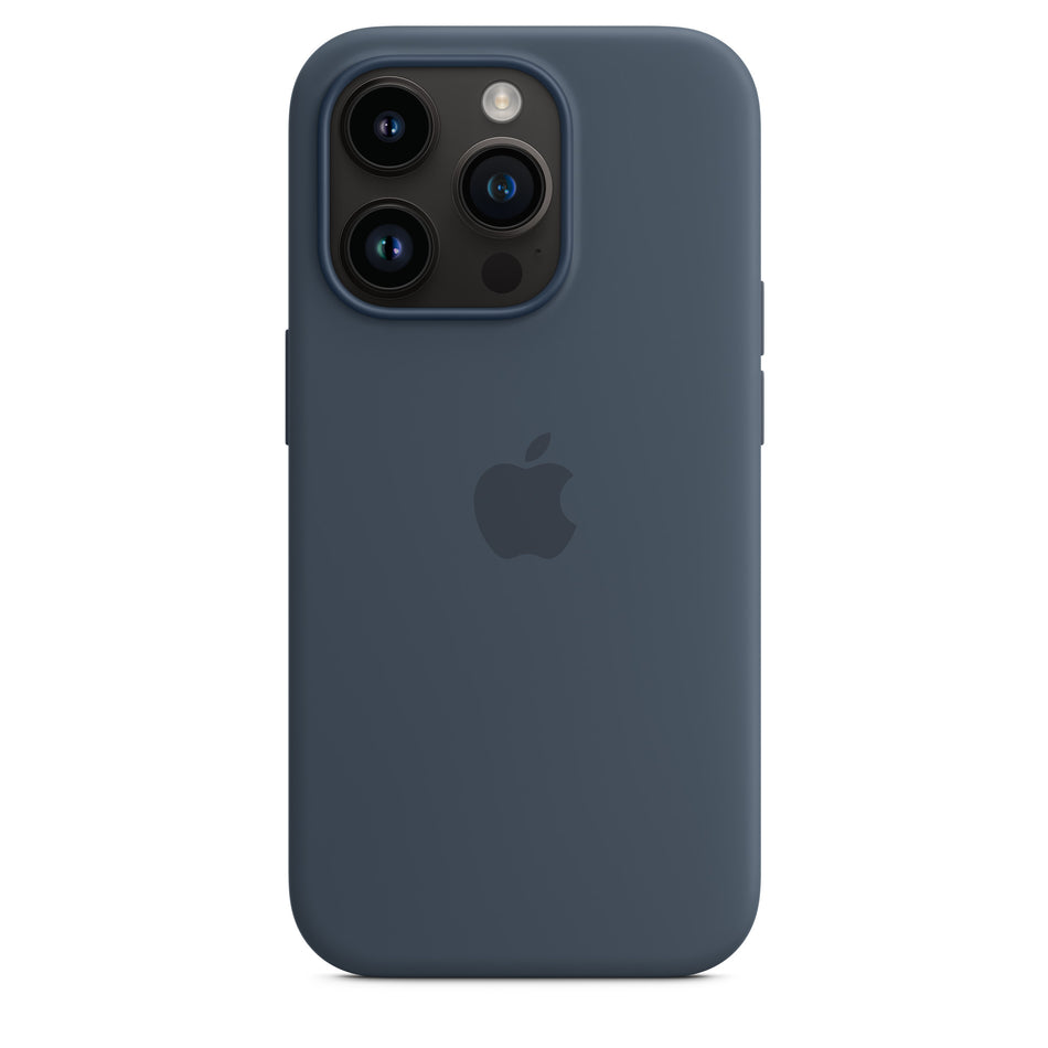 Silikon Case für iPhone 14 Pro – Sturmblau, MagSafe-kompatibel