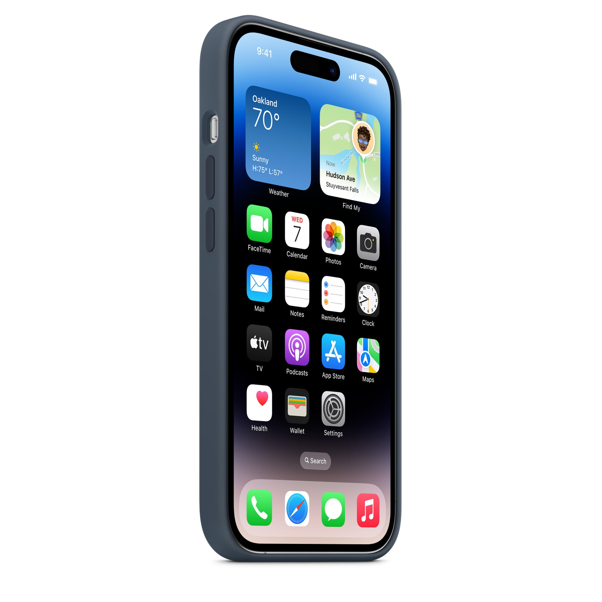 iPhone 14 Pro Silikon Case mit MagSafe - Sturmblau