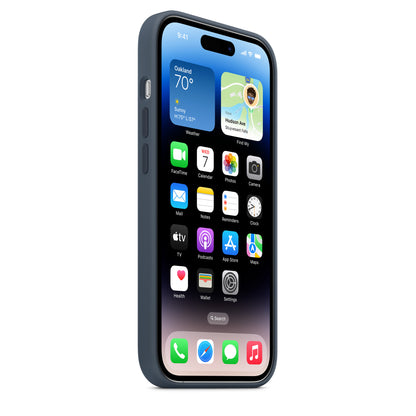 Apple iPhone 14 Pro Silikon Case mit MagSafe - Sturmblau