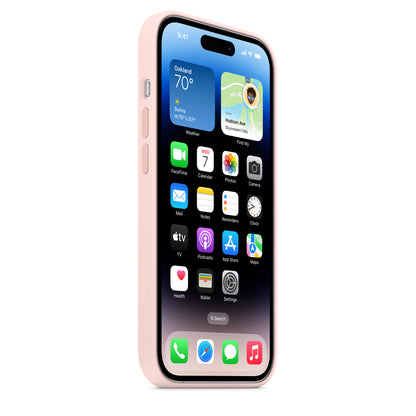 Apple iPhone 14 Pro Silikon Case mit MagSafe - Kalkrosa
