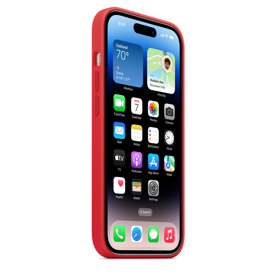 Silikon Case für iPhone 14 Pro – Rot, MagSafe-kompatibel