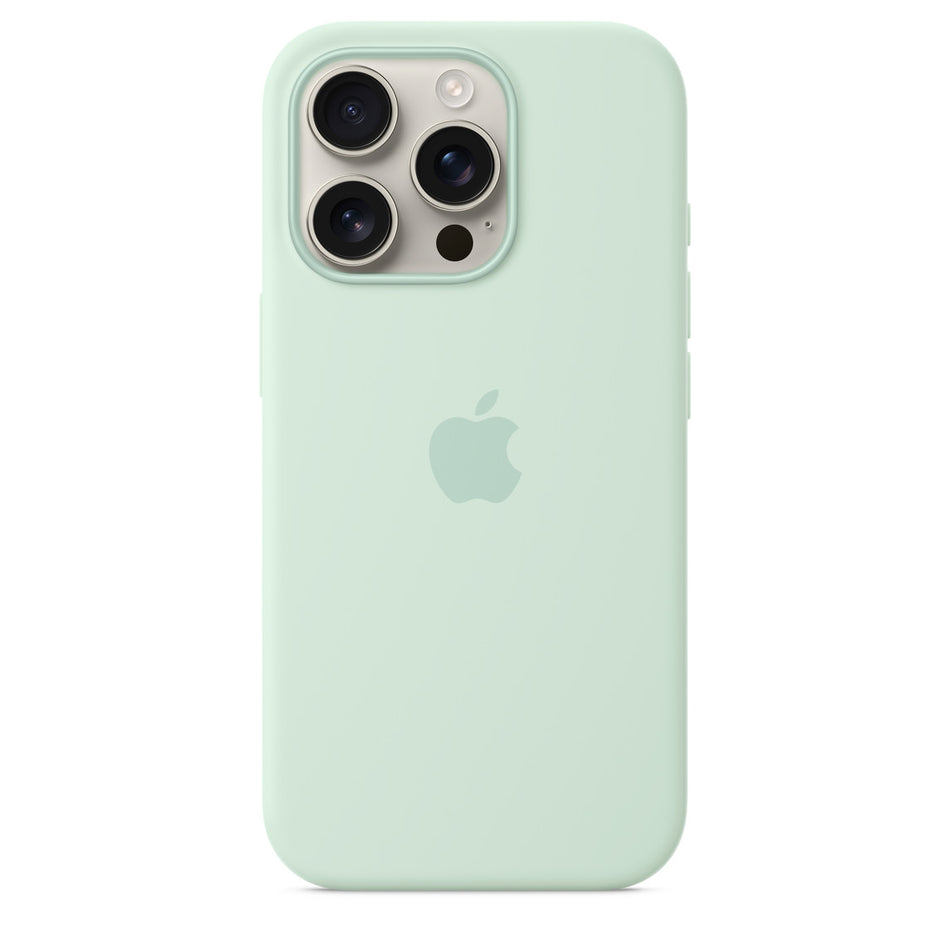 Silikon Case für iPhone 16 Pro – Aquamarin, MagSafe-kompatibel