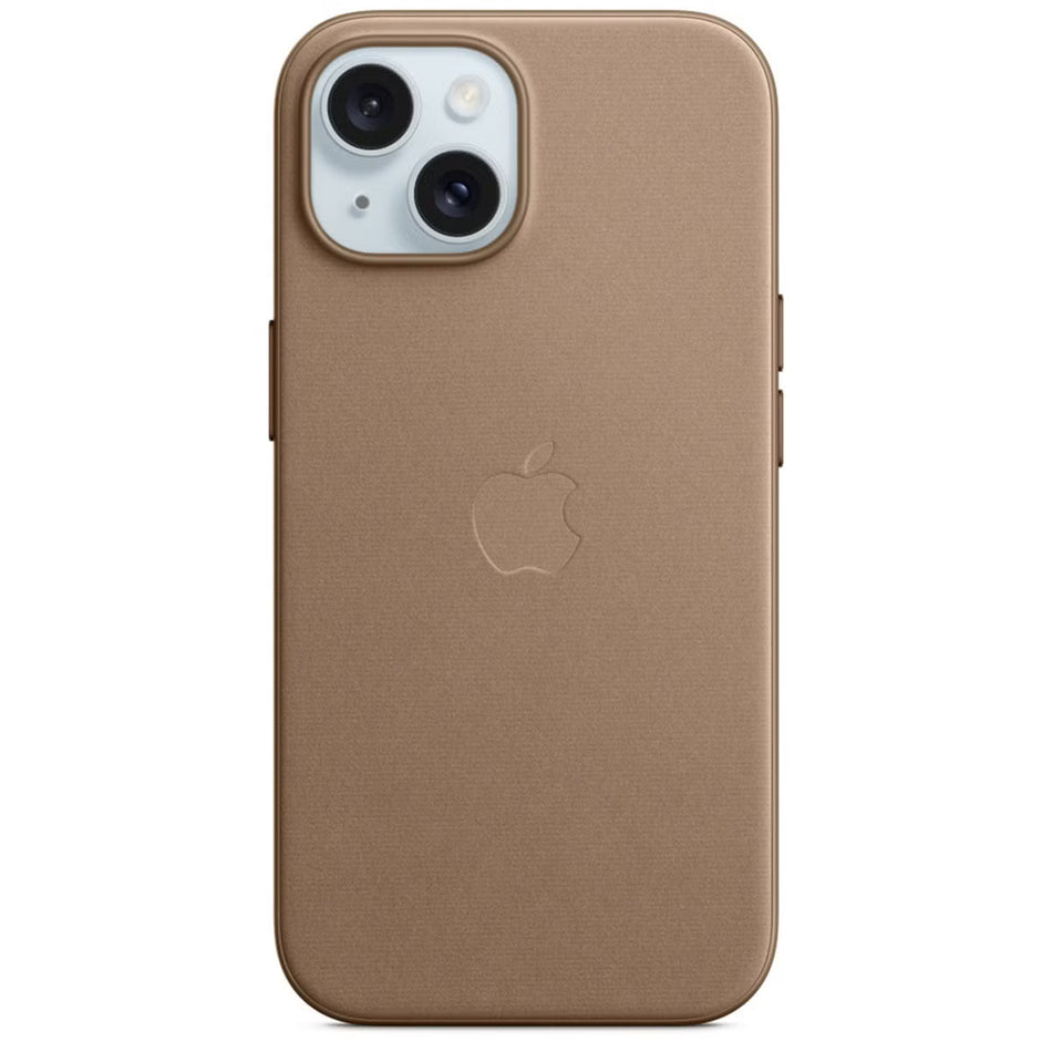 Textilähnliche Hülle für iPhone 15 – Taupe