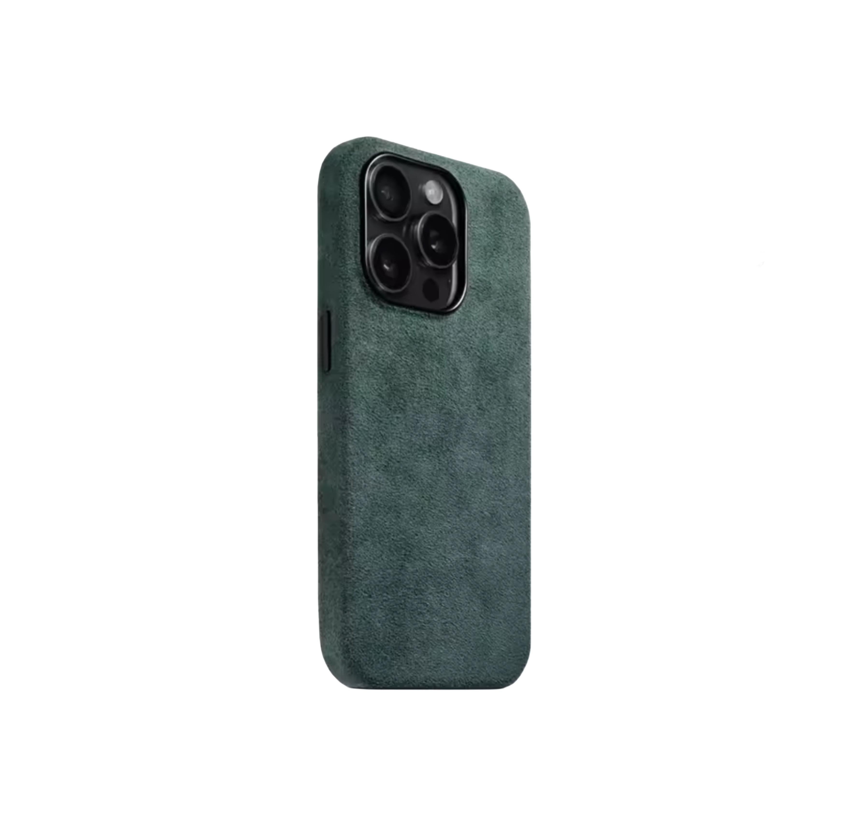 Case & Co. iPhone 15 Pro Alcantarra Case mit MagSafe – Grün