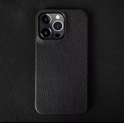 Case & Co. iPhone 16 Pro Echtleder Hülle - Schwarz