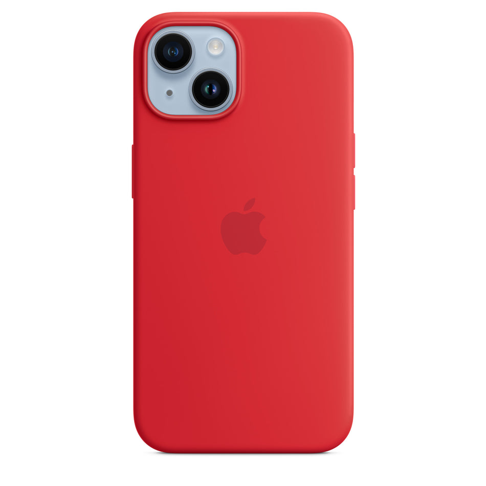 Silikon Case für iPhone 14 – Rot, MagSafe-kompatibel