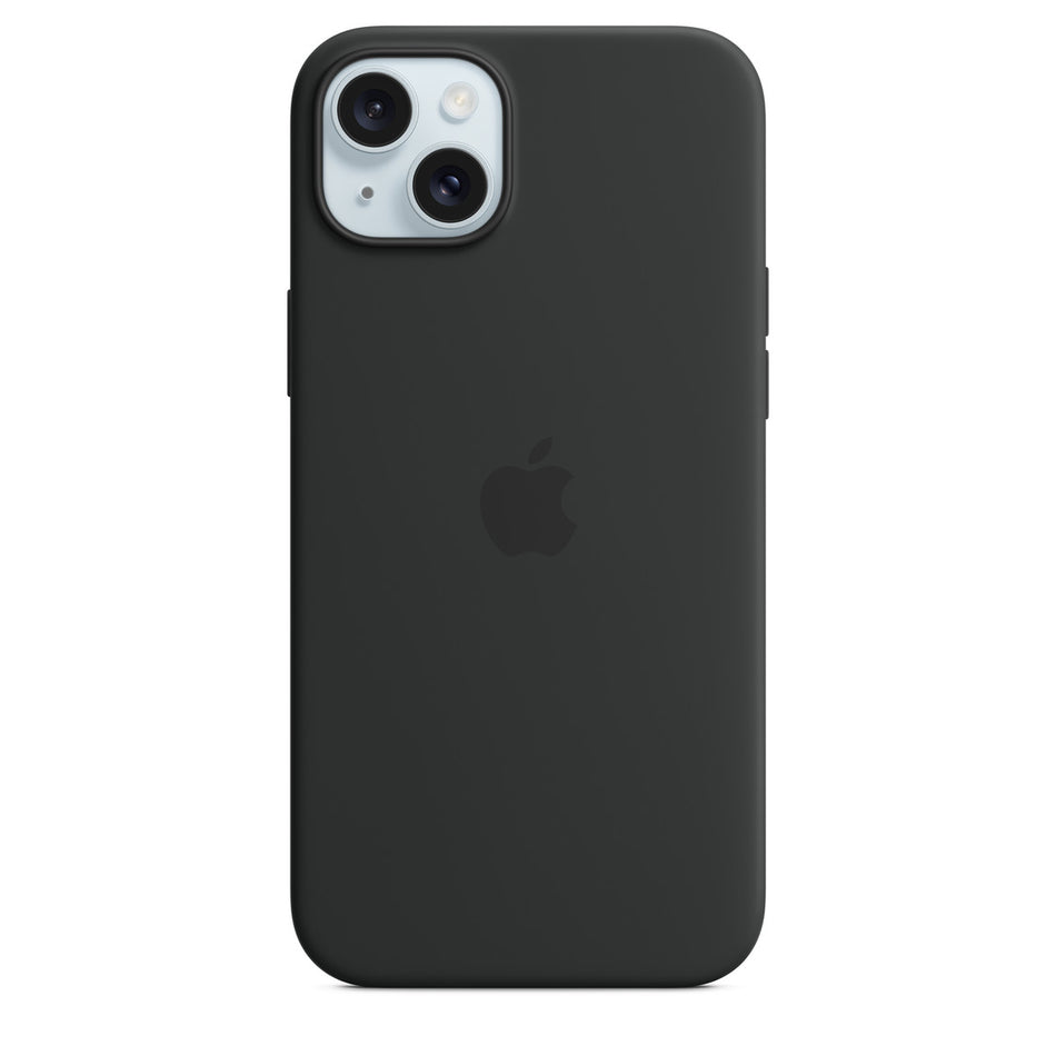 Silikon Case für iPhone 15 Plus – Schwarz, MagSafe-kompatibel