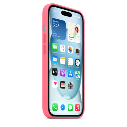 Apple iPhone 15 Silikon Case mit MagSafe – Pink