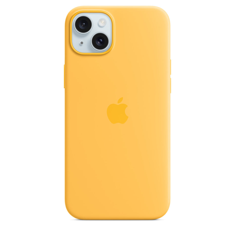 Silikon Case für iPhone 15 Plus – Warmgelb, MagSafe-kompatibel