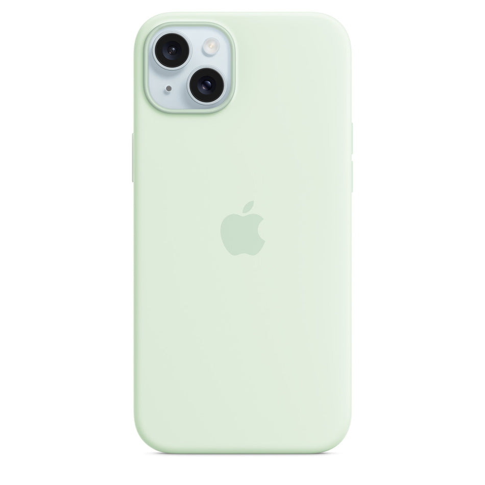Silikon Case für iPhone 15 Plus – Blassmint, MagSafe-kompatibel