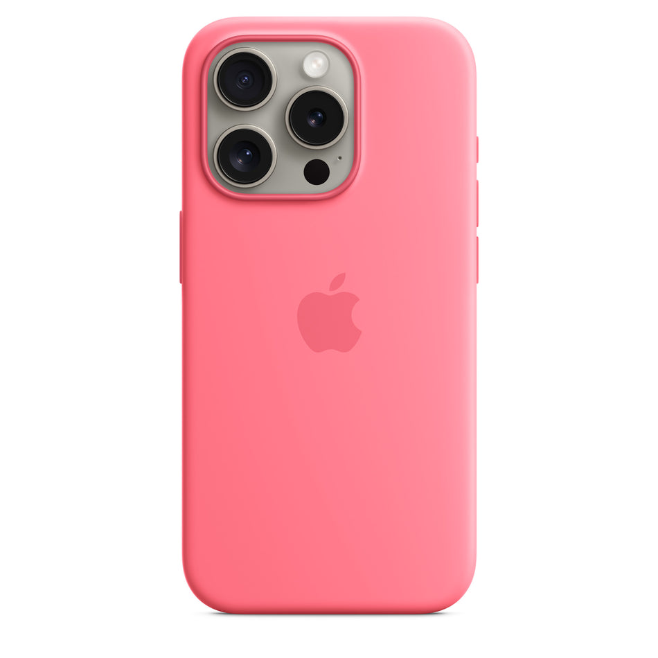 Silikonhülle für iPhone 15 Pro – Pink, MagSafe-kompatibel
