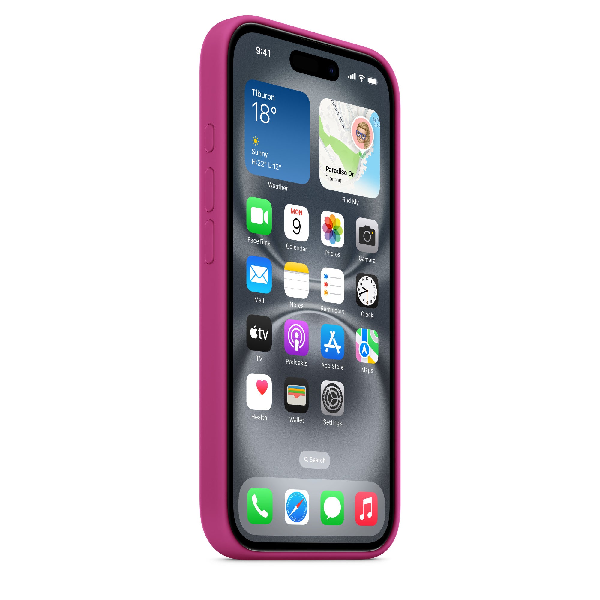 Apple iPhone 16 Silikon Case mit MagSafe – Fuchsia