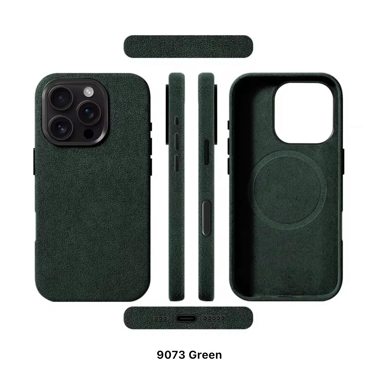 Case & Co. iPhone 16 Pro Alcantarra Case mit MagSafe – Grün