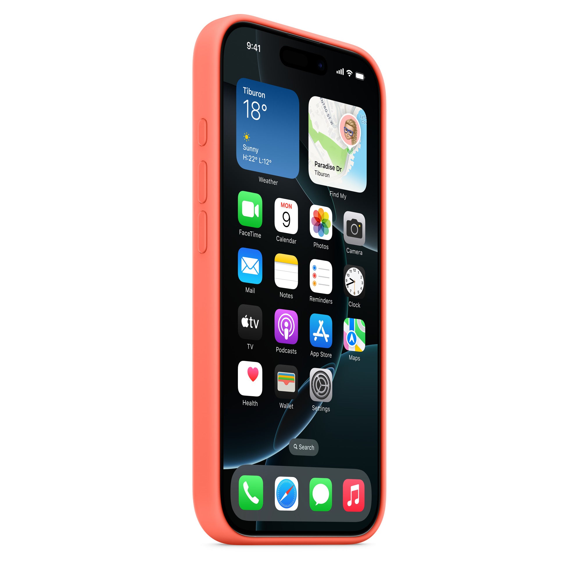 Apple iPhone 16 Silikon Case mit MagSafe – Mandarine