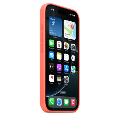 Apple iPhone 16 Silikon Case mit MagSafe – Mandarine