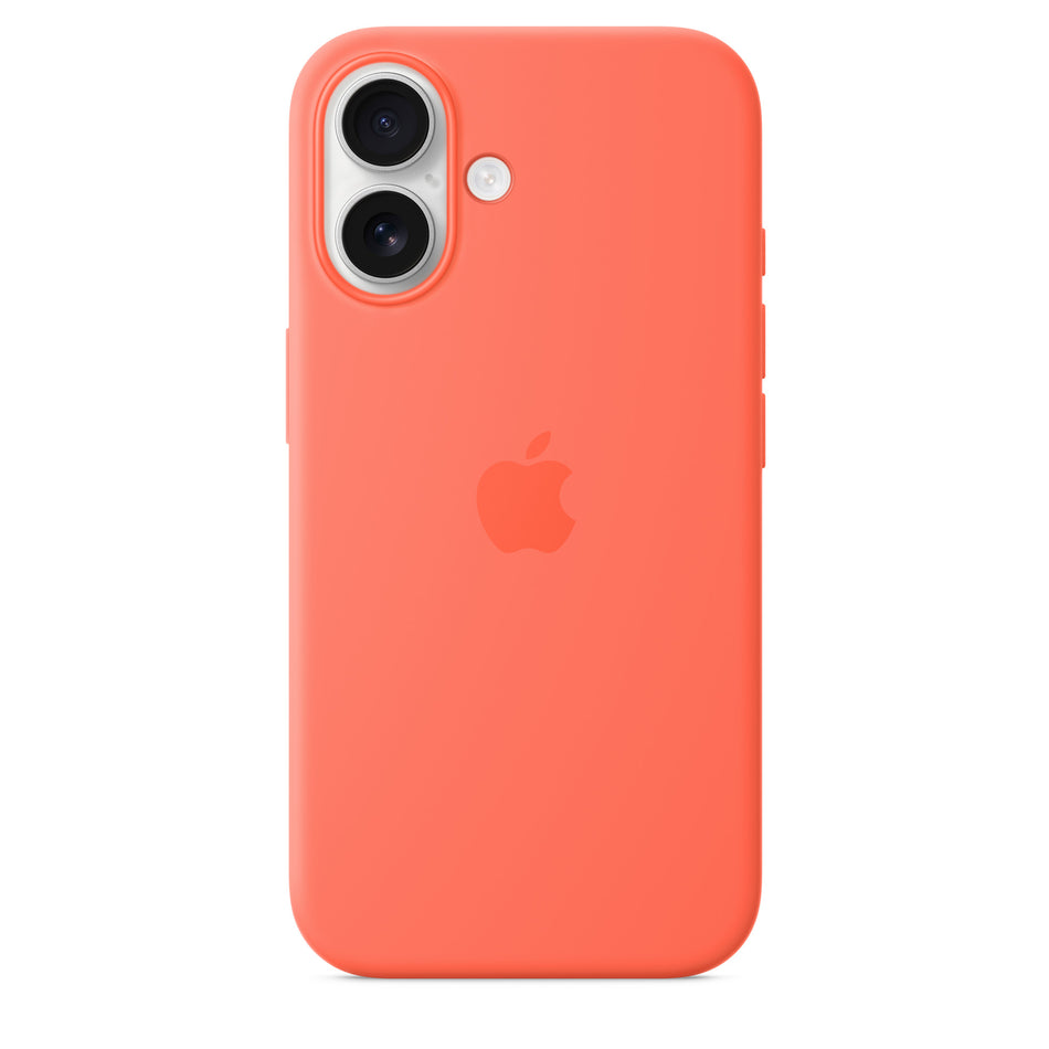 Silikonhülle für iPhone 16 – Mandarine, MagSafe-kompatibel