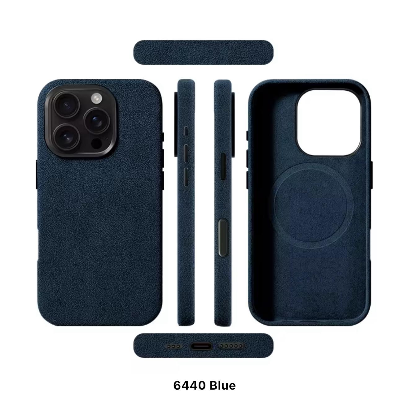 Case & Co. iPhone 16 Pro Alcantarra Case mit MagSafe – Marineblau