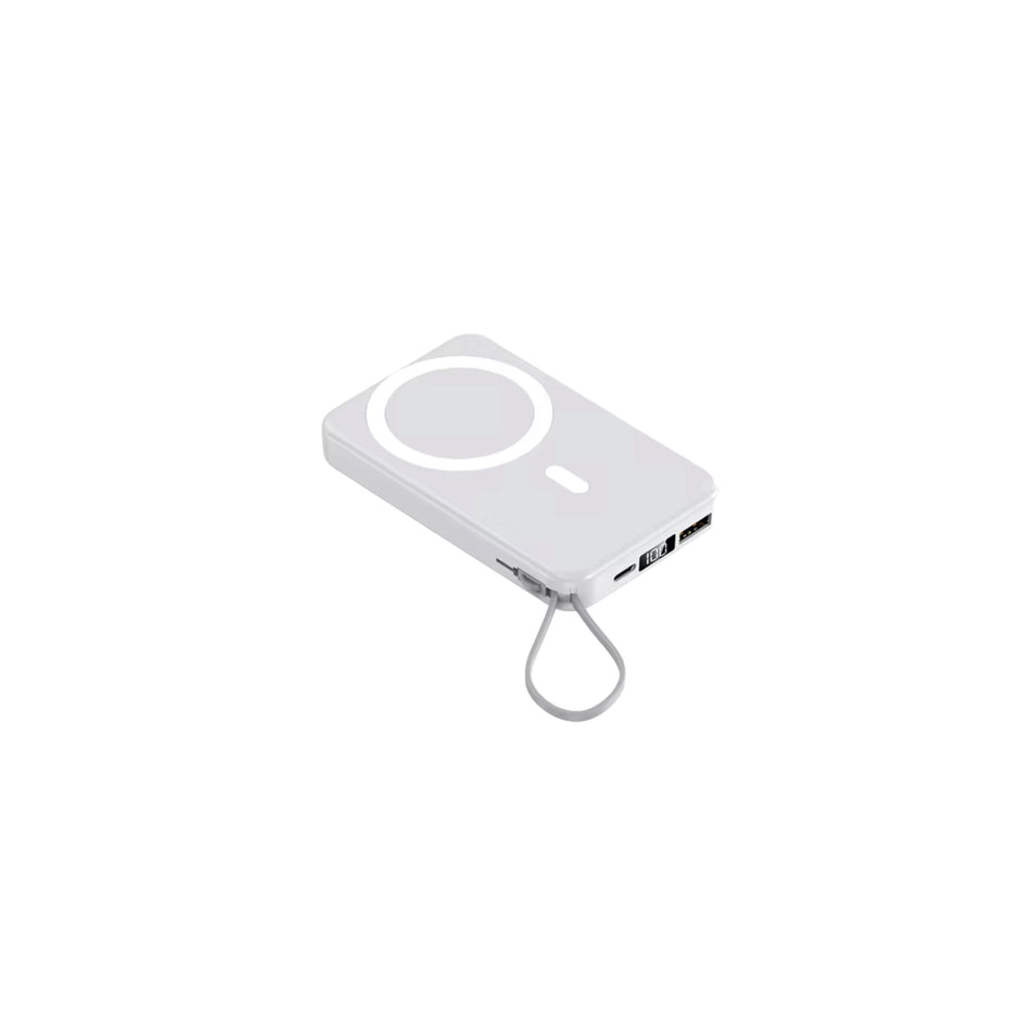 Magnetische Powerbank 10.000 mAh – Ultradünn & Praktisch, Weiß, kompatibel mit MagSafe