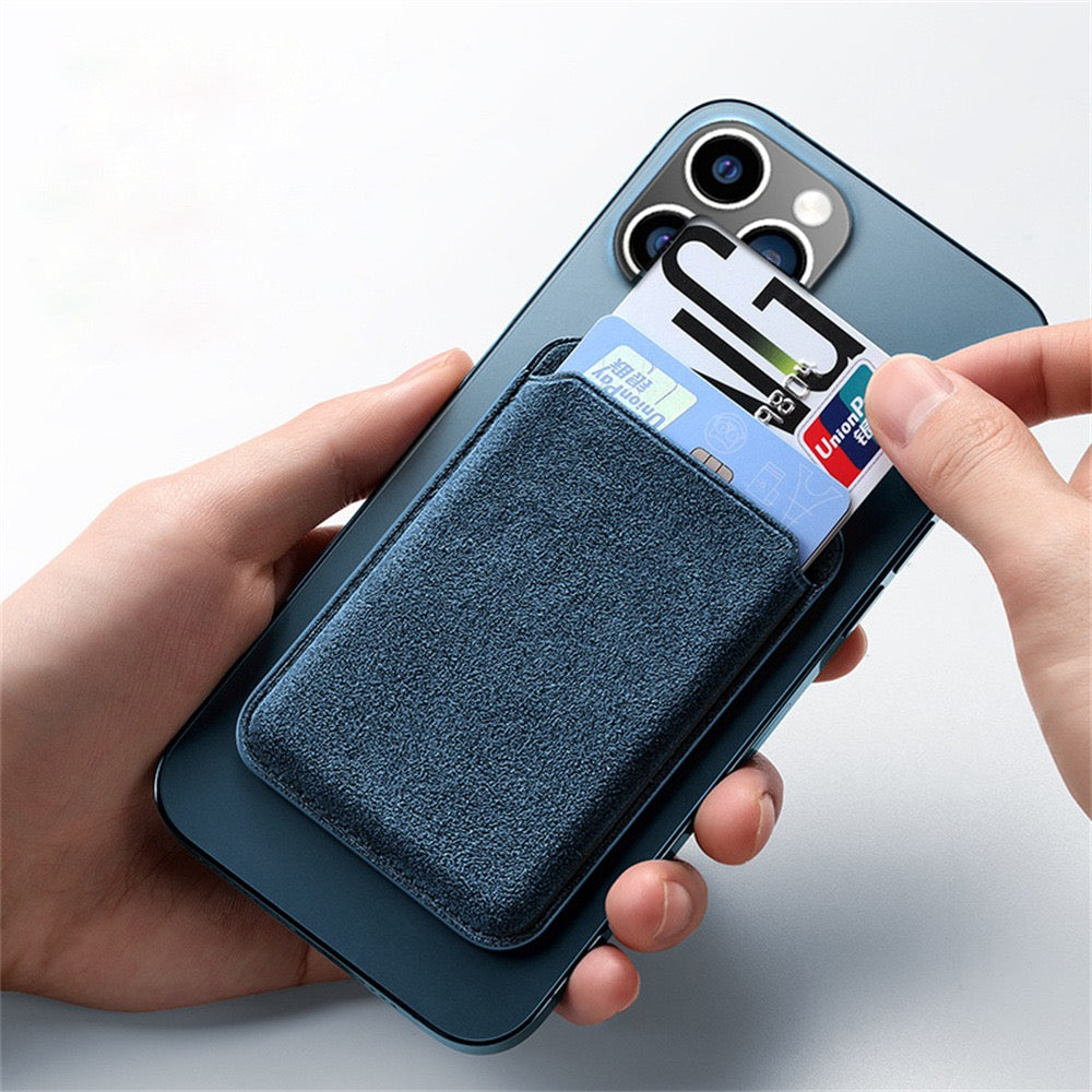 Case & Co iPhone Alcantara Wallet mit MagSafe – Marineblau