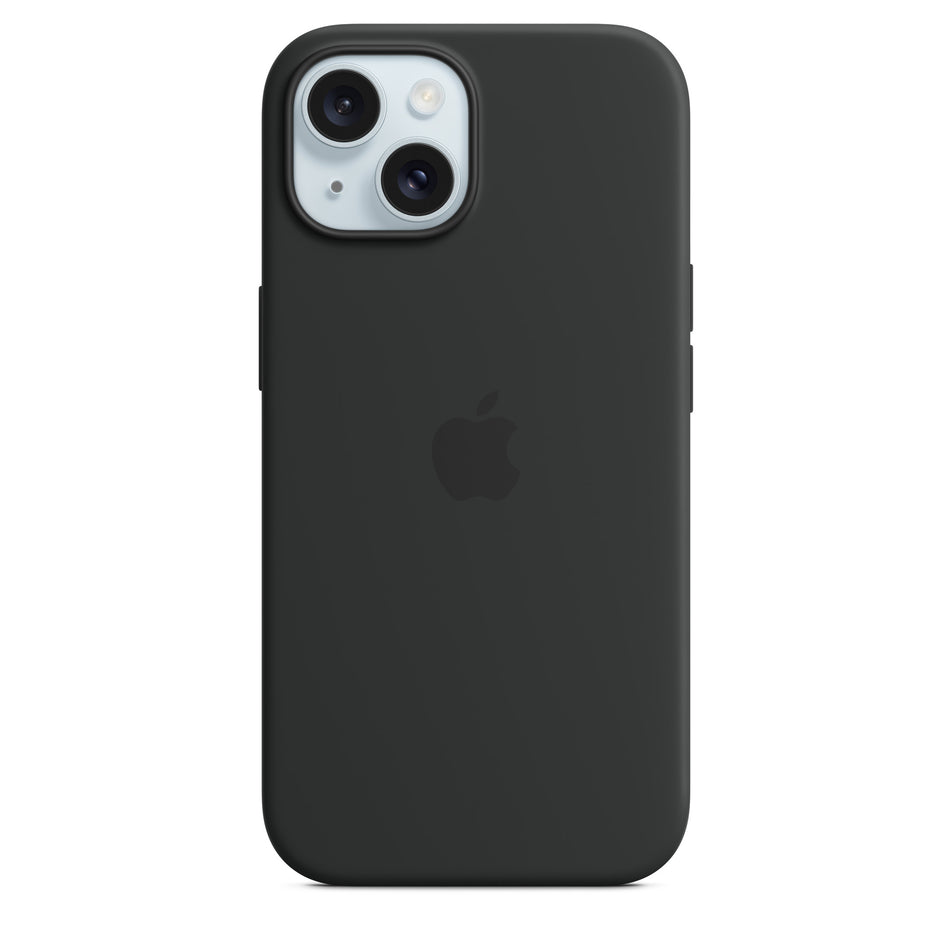 Silikon Case für iPhone 15 – Schwarz, MagSafe-kompatibel