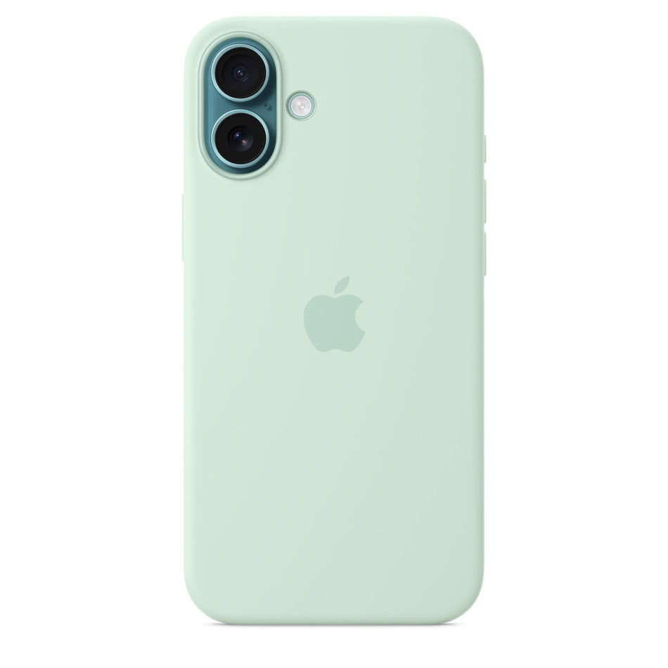 Silikon Case für iPhone 16 – Aquamarin, MagSafe-kompatibel