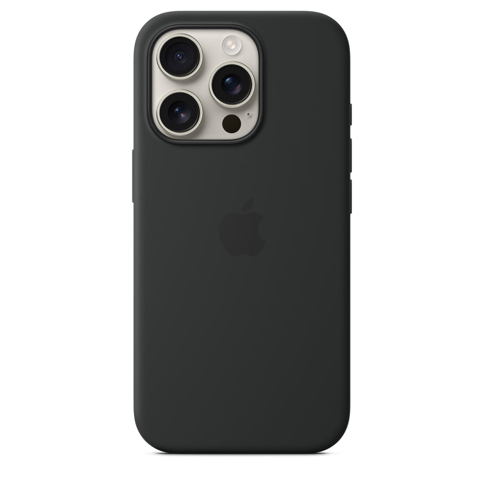 Silikon Case für iPhone 16 Pro – Schwarz, MagSafe-kompatibel