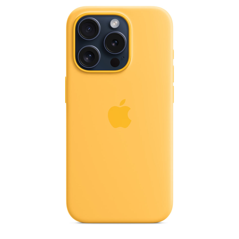 Silikon Case für iPhone 15 Pro – Warmgelb, MagSafe-kompatibel