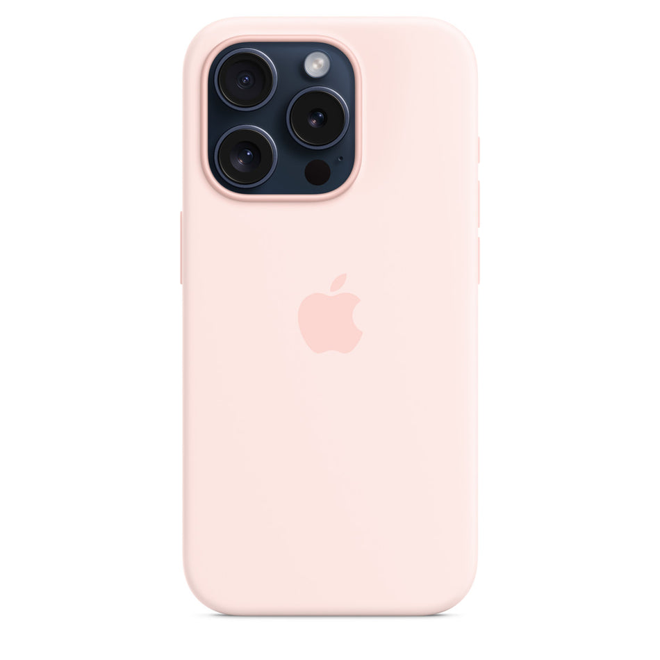 Silikon Case für iPhone 15 Pro – Hellrosa, MagSafe-kompatibel