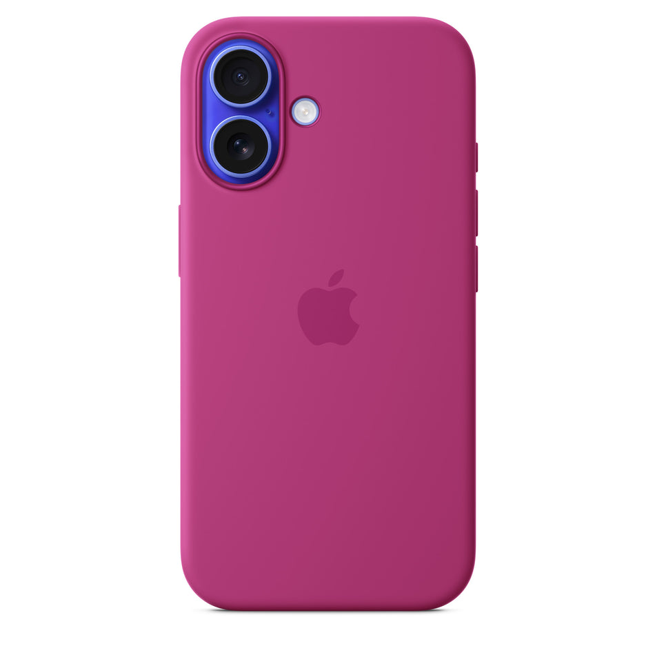 Silikonhülle für iPhone 16 – Fuchsia, MagSafe-kompatibel