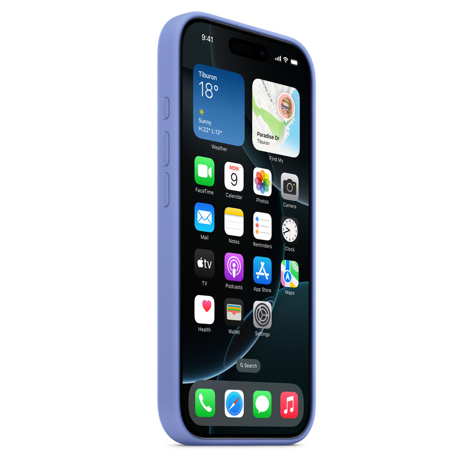 Silikon Case für iPhone 16 – Veilchen, MagSafe-kompatibel