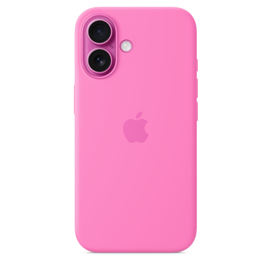 Silikon Case für iPhone 16 – Pfingstrose, MagSafe-kompatibel