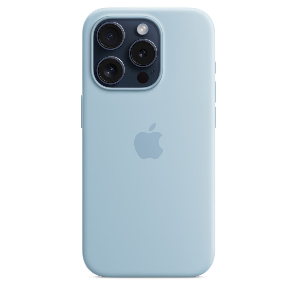 Silikon Case für iPhone 15 Pro – Hellblau, MagSafe-kompatibel